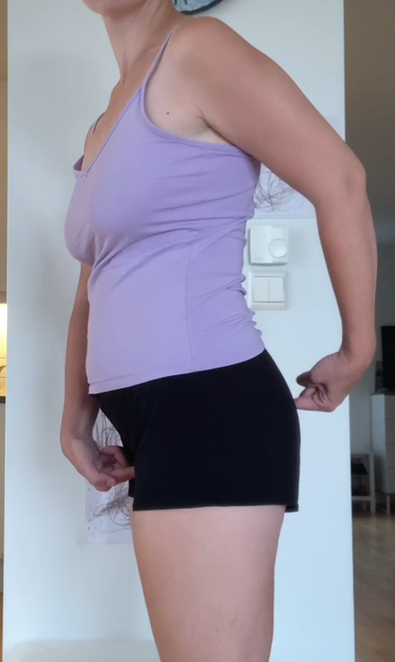 Figure 8: Here you can see where my pubic bone and tailbone are when my pelvis is in neutral.